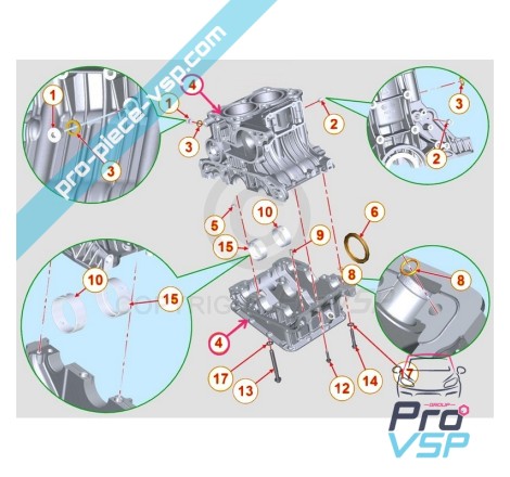 Bloc moteur pour moteur Lombardini DCI 442