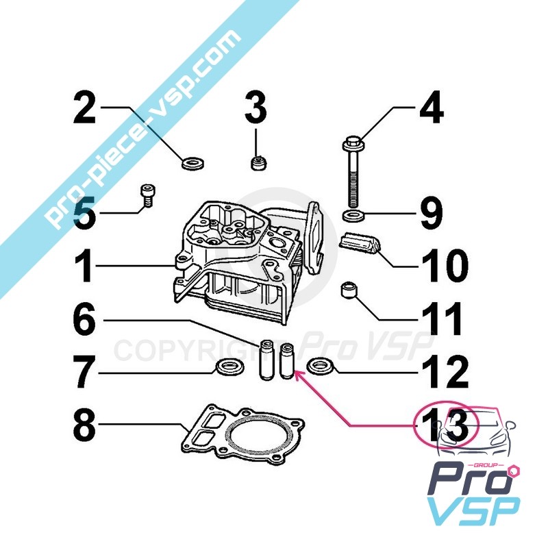 Guide de soupape d'échappement