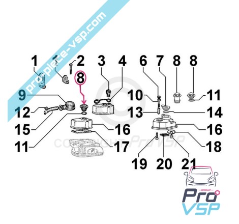 Bouchon de remplissage d'huile pour moteur lombardini monocylindre 6ld325