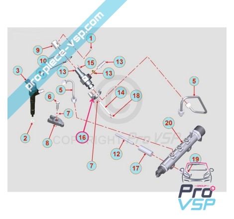 Injection pump support